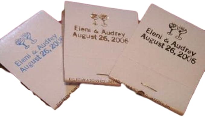 50 Personalized White Jacket Match Books Matches 30 Strike Matchbooks by Party+Favors+Plus