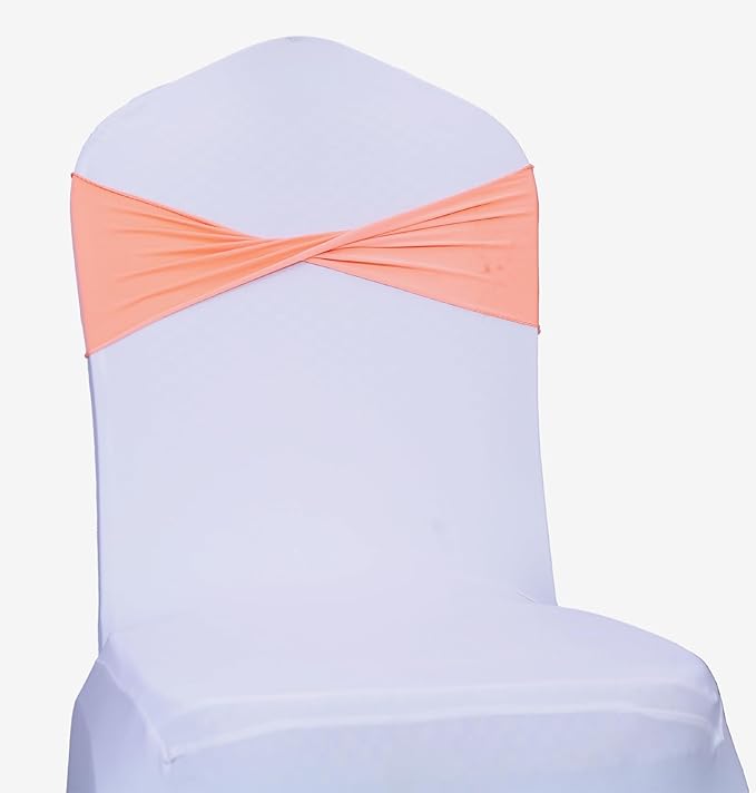MDS Pack of 150 Spandex Chair Sashes Bows Elastic Stretch Dining Chair Bands - Image 3