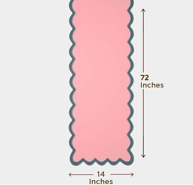Folkulture Table Runner | Table Runners 72 inches Long | Scallop Table Runner - Image 3