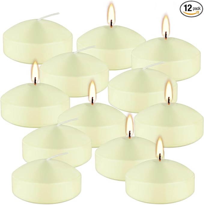 12 Pcs 3 - inch Floating Candles, Smokeless and Odourless, Burns by CAKETYCG