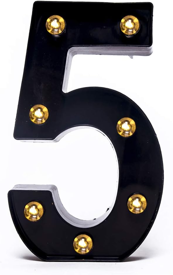 Foaky Black LED Marquee Number Lights Sign Light Up Marquee Number Lights Sign by Foaky
