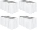 TURSTIN 4 Pieces White Plastic Table Skirts 14 Feet x 29 Inch by TURSTIN