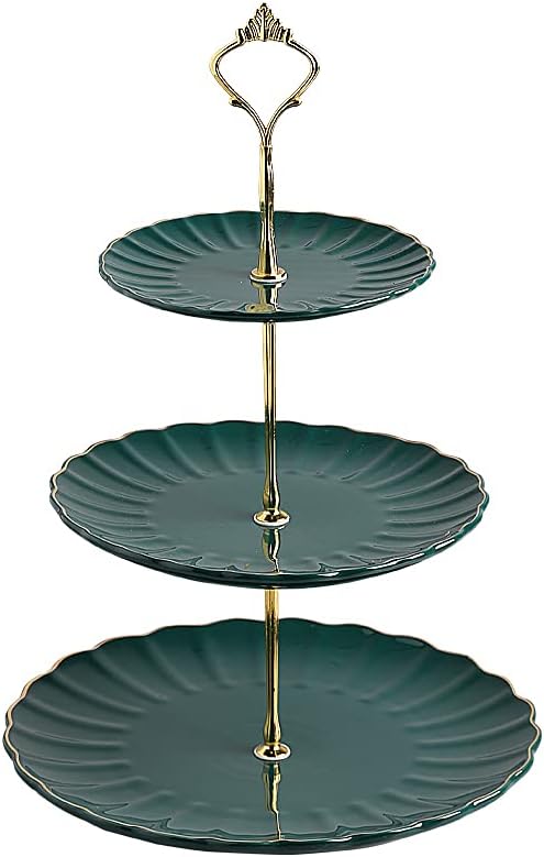 Sweejar 3 Tier Ceramic Cake Stand Wedding, Dessert Cupcake Stand by Sweejarco1949