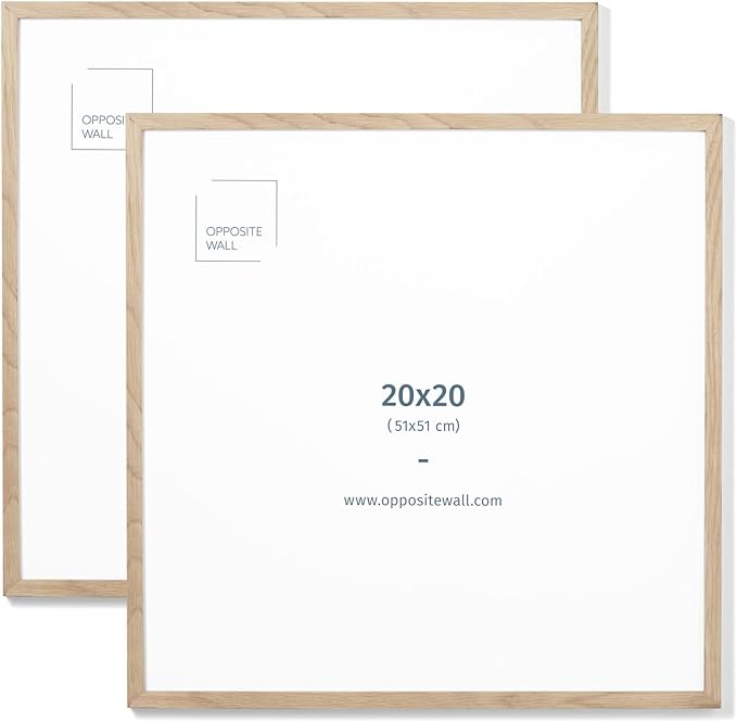 Opposite Wall - 20x20 in - Natural Solid Oak Wood Picture Frame - Lightweight by OppositeWall