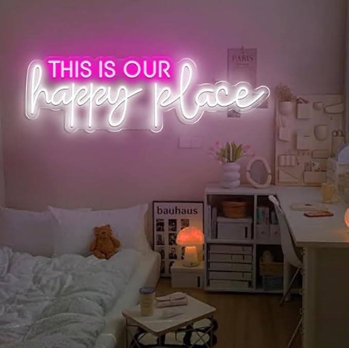 This is our Happy Place Neon Sign, Our Happy Place Neon Light, Personalized - Image 3