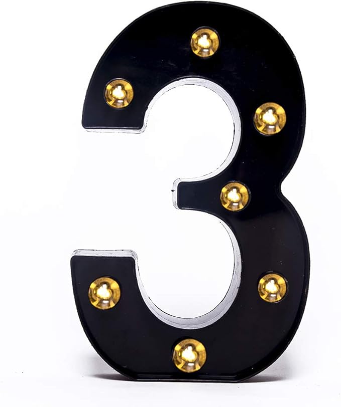Foaky Black LED Marquee Number Lights Sign Light Up Marquee Number Lights Sign by Foaky