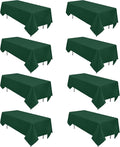 8 Pack Dark Green Tablecloth 60 x 102 Inch Rectangular Tablecloths by Heneger