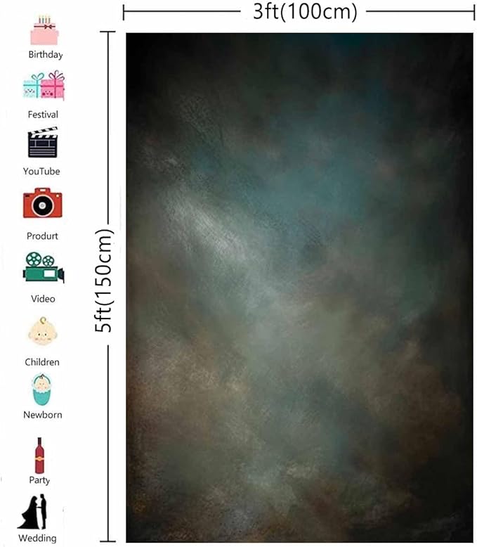 3x5ftAqua Backdrops Portrait Backdrops - Image 3