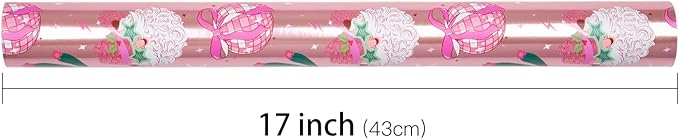 LeZakaa Pink Christmas Wrapping Paper Roll - Image 7