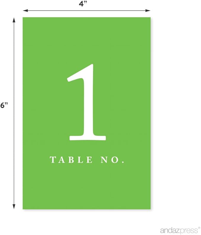 Andaz Press Table Numbers 1-20 on Perforated Paper, Kiwi Green, 4x6-inch Single - Image 2