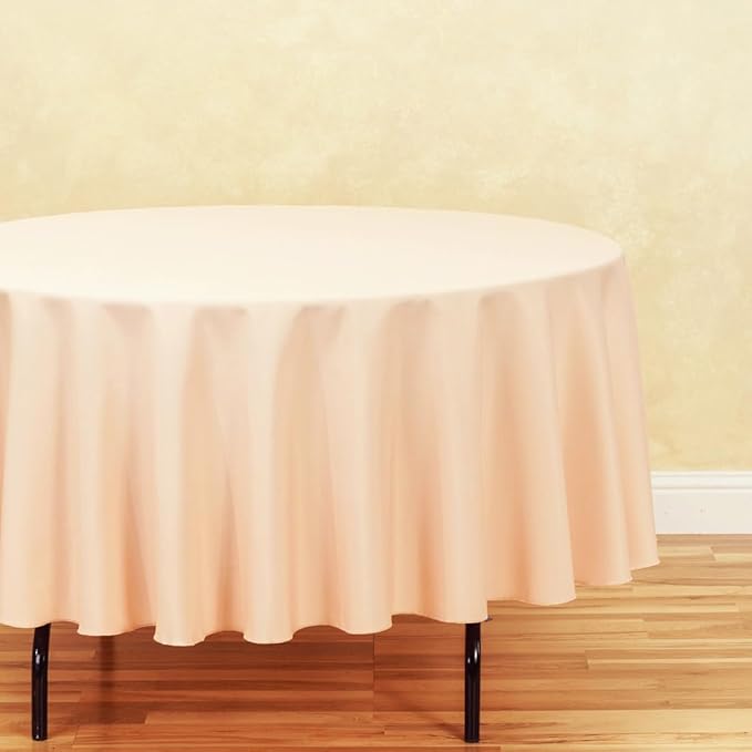 LTC LINENS 2 Pack 90 Inch Round Tablecloth Peach - Image 3