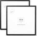 Opposite Wall - 16x16 in - Black Solid Oak Wood Picture Frame - Lightweight by OppositeWall