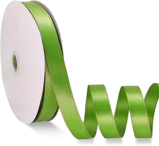 Olive Green Satin Ribbon Double Faced Satin 1/2 inch x 55Yards Polyester Ribbon by OZXCHIXU