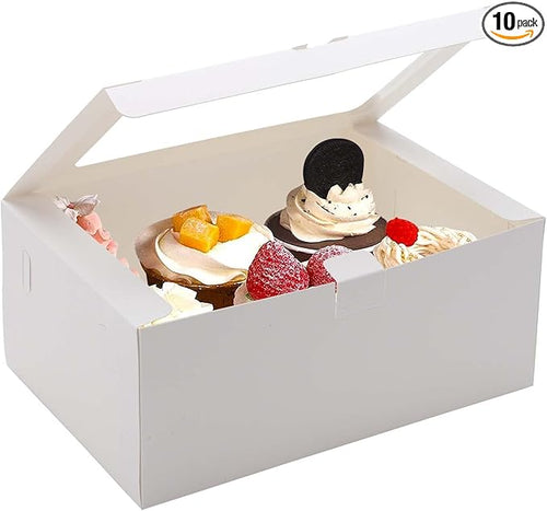 10-Set Cupcake Boxes with Inserts and Window Hold 6 Cupcakes, Cupcake by Bssay