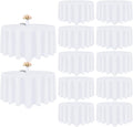 12 Pack White Round Tablecloth 90 Inch White Table Cloth Stain and Wrinkle by Heneger