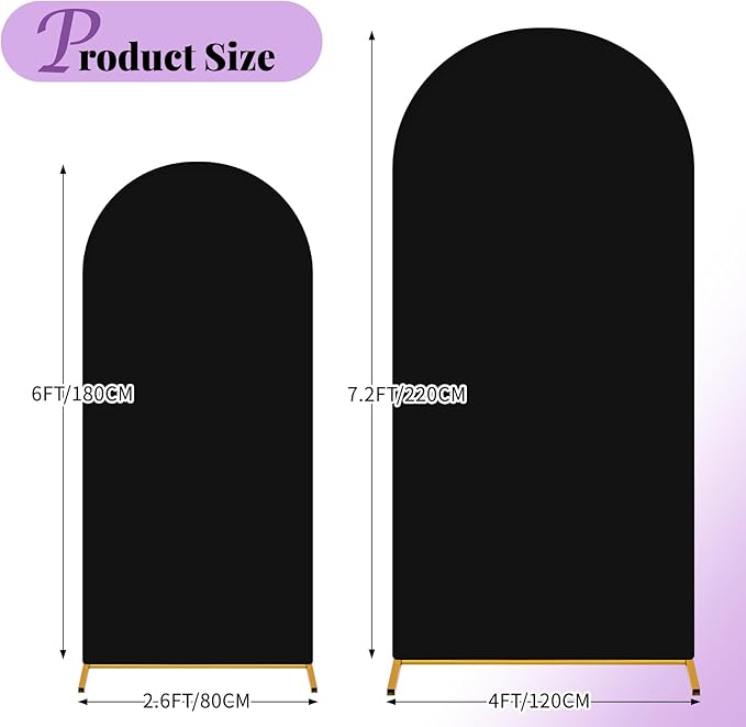 Wedding Arch Cover 6FT 7.2FT Arch Backdrop Cover Fitted Spandex Covers Set of 2 - Image 2