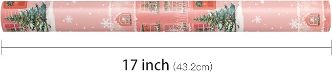 LeZakaa Pink Christmas Wrapping Paper Roll - Image 7