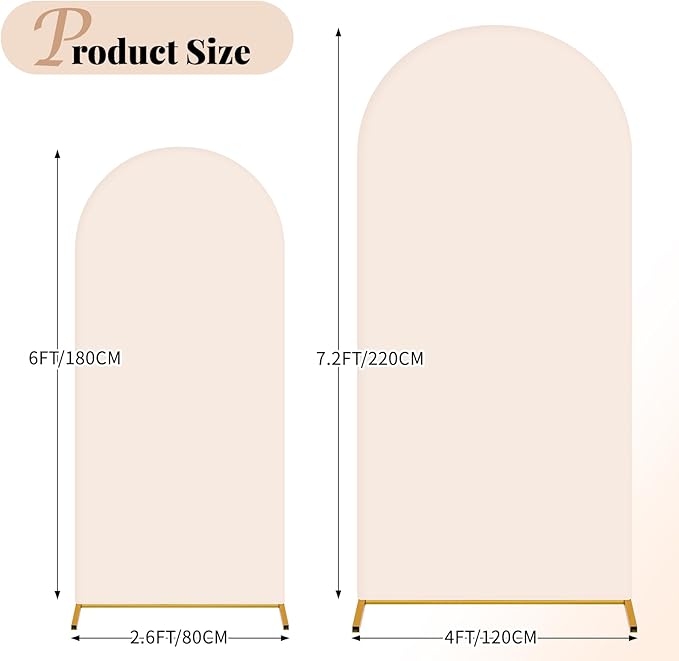 Wedding Arch Cover 6FT 7.2FT Arch Backdrop Cover Fitted Spandex Covers Set of 2 - Image 2