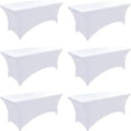 6-Pack 4ft White Spandex Table Covers by Unknown