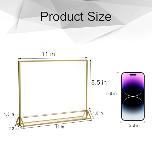 NIUBEE 6Pack 11 x 8.5 Acrylic Sign Holder - Image 2