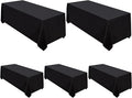 Surmente 5 Pack Black Tablecloth 90 x 132-inch Rectangular Polyester Table Cloth by Surmente