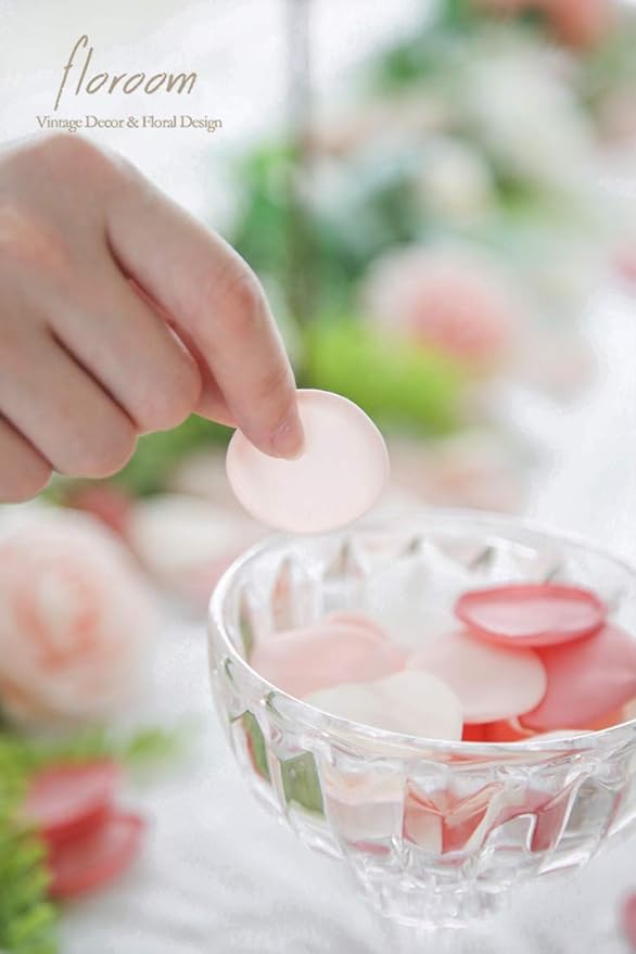 Floroom 500pcs Rose Petals Blush Pink Faux Silk Flower Petals - Image 3
