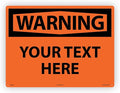 Custom OSHA Style Warning Sign 18" x 24" Aluminum Sign, Customizable "Your Text by Accuform