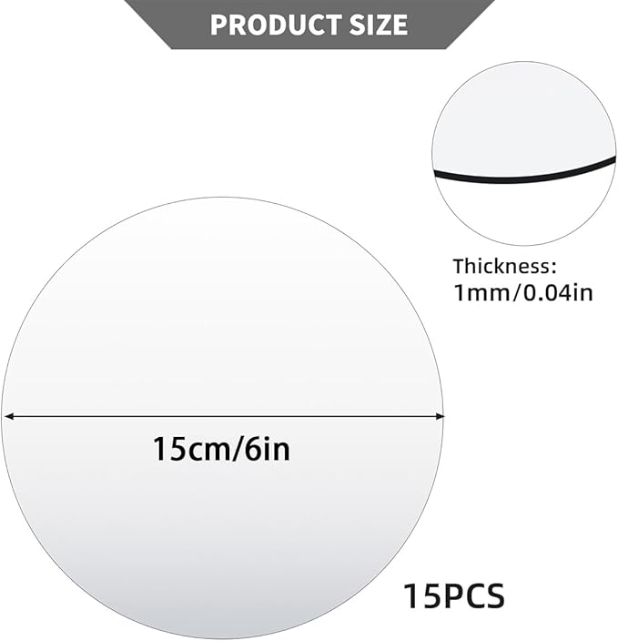 Round Mirror Centerpieces, Acrylic Circular Plates - Image 2