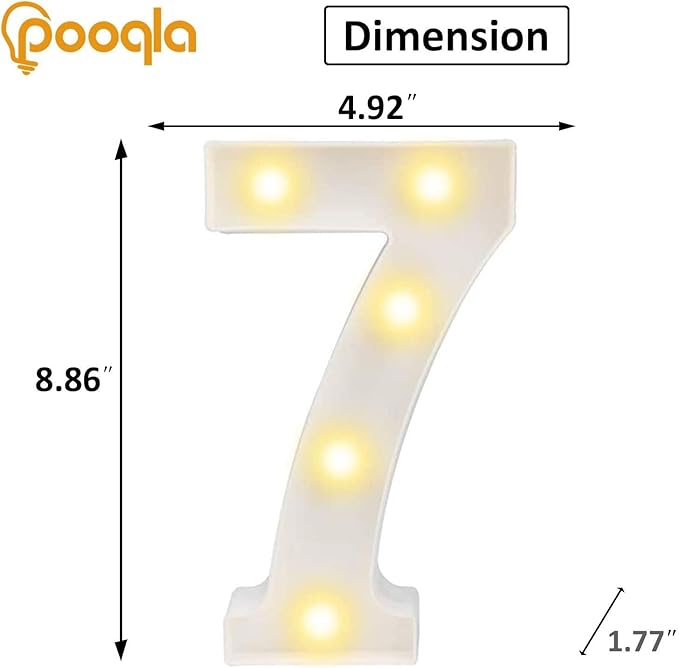 Pooqla LED Light Up Numbers, Warm White and Cool White Decorative Lighted - Image 5