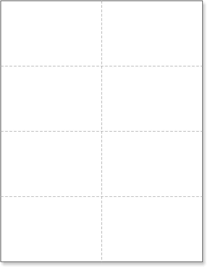 NextDayLabels - Blank Perforated Printable Cardstock, 8 Cards per Sheet by NextDayLabels
