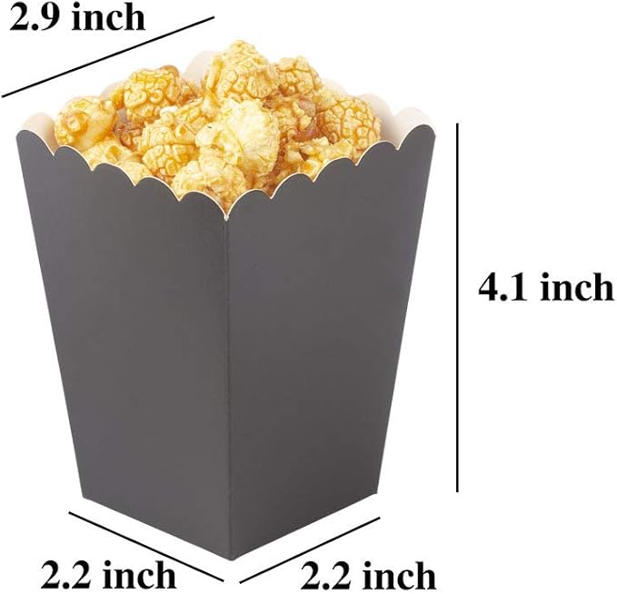 YESON Black Popcorn Boxes Mini Paper Popcorn Box - Image 2