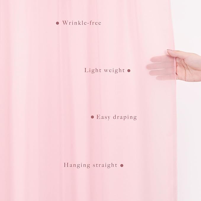 2 Panels Wedding Arch Draping Fabric 20Ft Length x 28" Width Light Pink Arch - Image 5