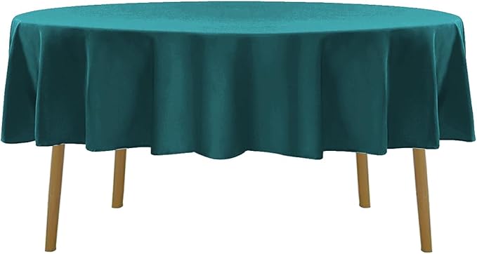 60 inch Round Tablecloth Washable Polyester Table Cloth Decorative Table Cover - Image 2