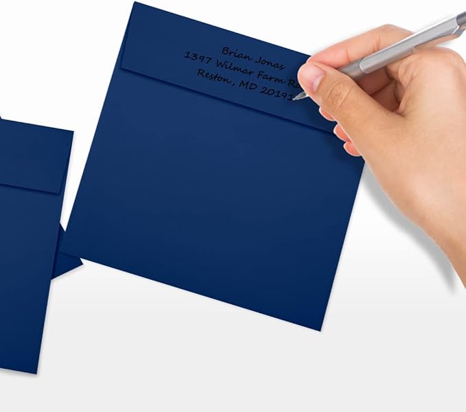 LUXPaper Square Invitation Envelopes | Peel & Press | 6" x 6" | Navy Blue | - Image 6