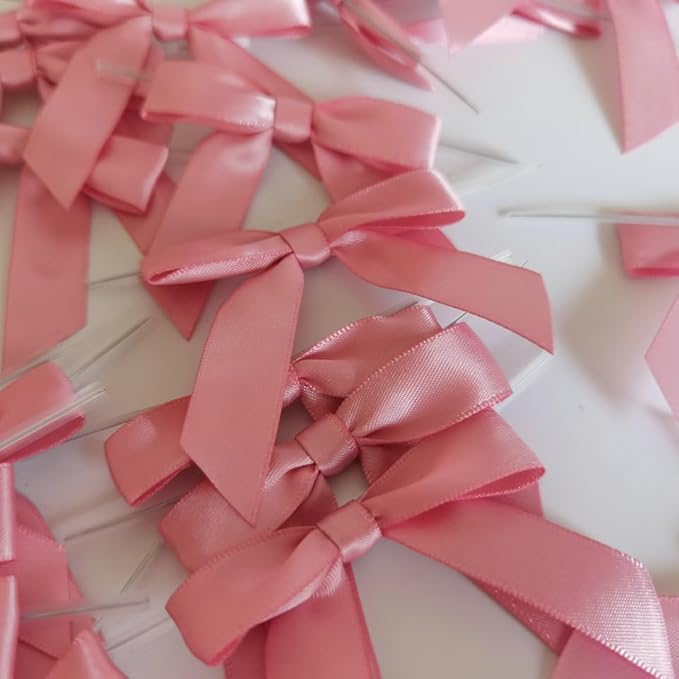 50pcs 2-1/2" Rose Gold Satin Ribbon Bows - Image 9