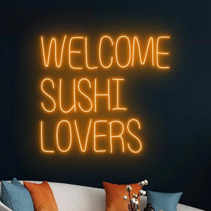 Welcome Sushi Lovers Neon Sign, Japanese Food LED Sign, Sushi Neon Light - Image 2