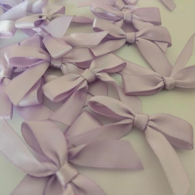 50pcs 1-1/2" Lavender Satin Ribbon Bows - Image 7