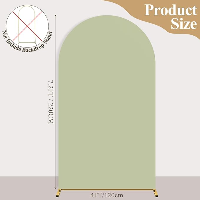Ledido Wedding Arch Backdrop Cover 7.2FT Arch Covers Fitted Stretchy Spandex - Image 2