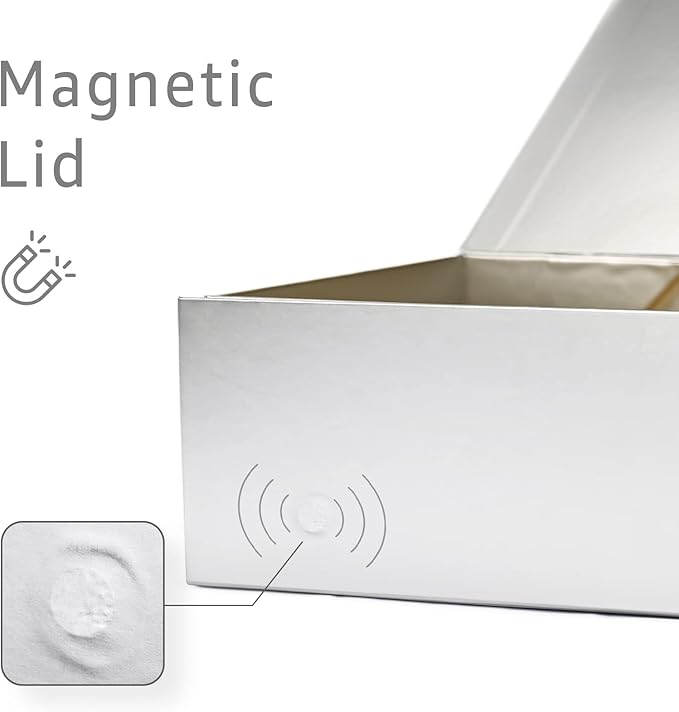 LIFELUM Gift Boxes with Lids, 1 Pack 13.85 x 8.35 x 4.45 inch Silver Gift Boxes - Image 3