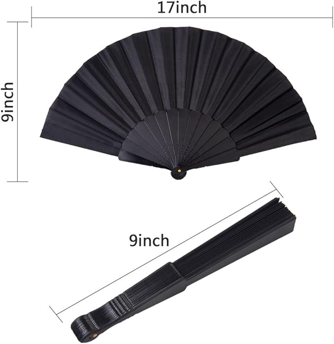 HUNANBANG 1 Dozen 12 Pieces Folding Hand Fans Church Wedding Gift, Party Favors - Image 2