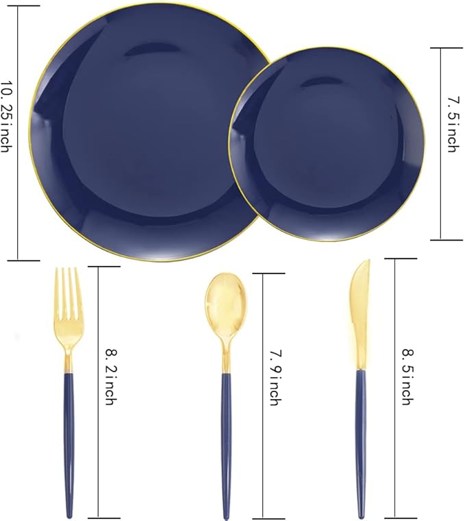 Liacere 150PCS Blue Plastic Plates - Image 2