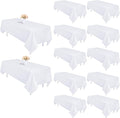 12 Pack White Table Cloth 60 x 102 Inch Rectangular Tablecloths by Heneger