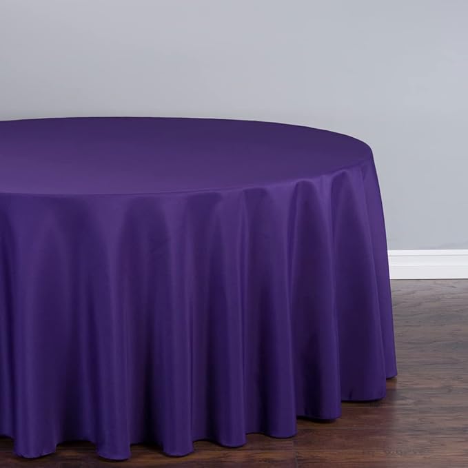LTC LINENS 2 Pack 108 Inch Round Tablecloth Purple - Image 3