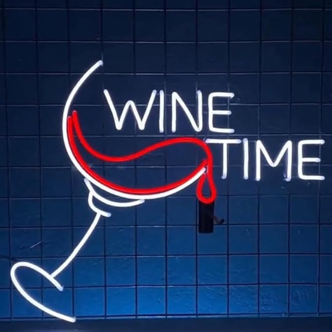 Wine Time Neon Sign Wall Art, Custom Wine Glass Led Sign, Wine Bar Room Neon - Image 4