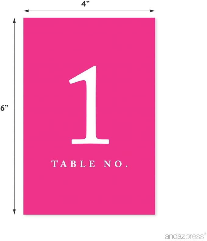 Andaz Press Table Numbers 1-20 on Perforated Paper, 4x6-inch Single Sided Sign - Image 2