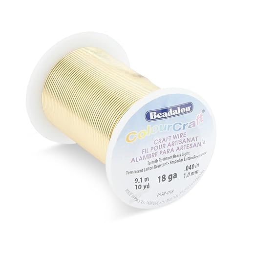 Beadalon ColourCraft Wire, 18 Gauge, Brass Light Color, 10 yd Spool - Image 2