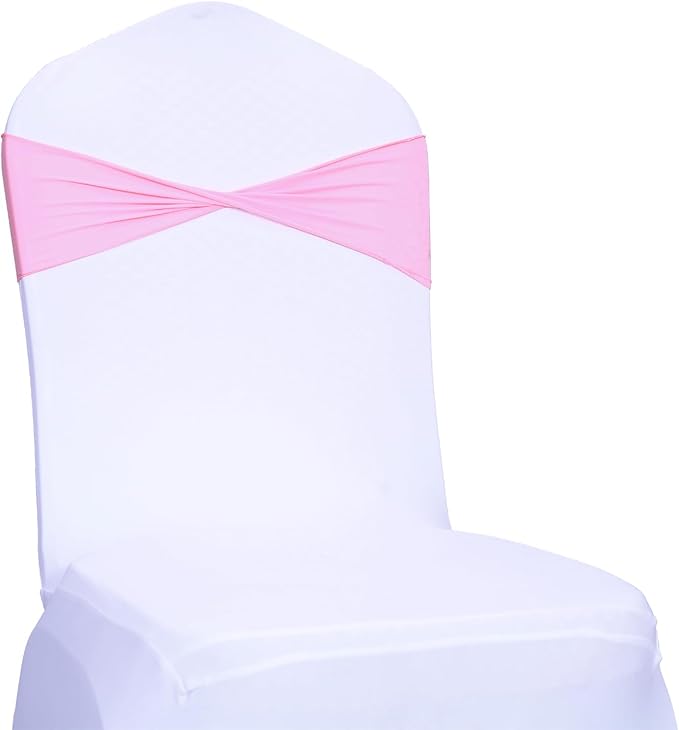 MDS Pack of 75 Spandex Chair Sashes Bows Elastic Stretch Dining Chair Bands - Image 3