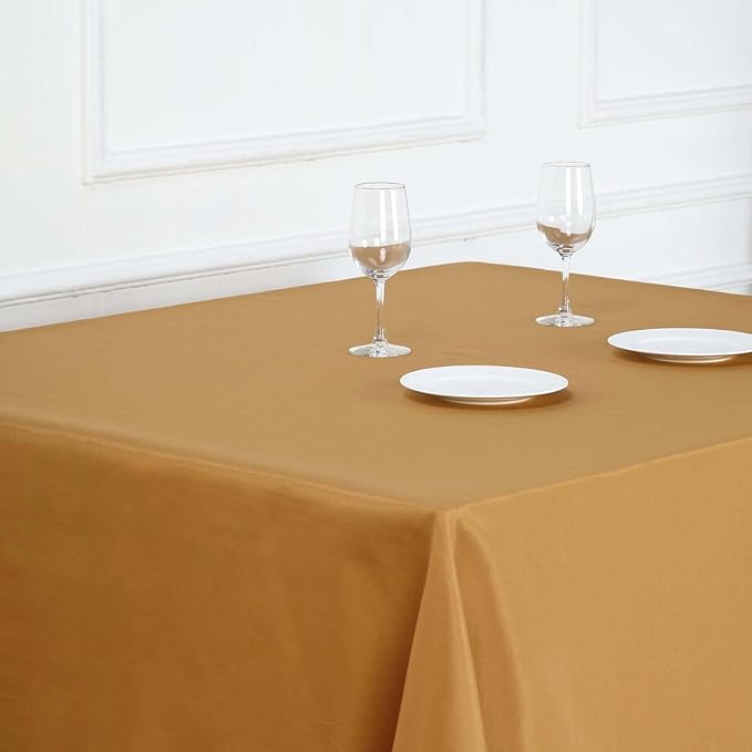 Efavormart 90" Gold Wholesale Linens Polyester Square Linen Tablecloth - Image 7