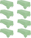 8 Pack Sage Green Tablecloth 60 x 102 Inch Rectangular Tablecloths by Heneger