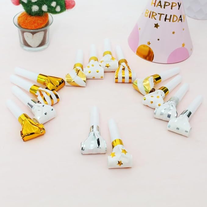25pcs Party Blowers, Gilding Noisemakers Party Blowouts Squawkers Fringed Noise - Image 6